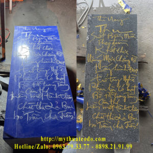 Tỉ mỉ khắc từng chữ trên Đá