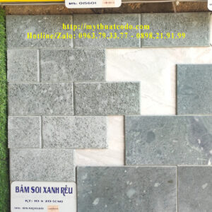 Đá băm soi xanh rêu (đá băm giả cổ xanh rêu) 10x20cm