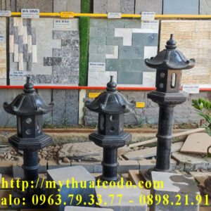 Đèn đá Granite đen Huế đánh bóng - 92cm x 40cm x 32cm