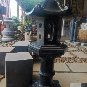 Đèn đá Granite đen Huế đánh bóng - 92cm x 40cm x 32cm