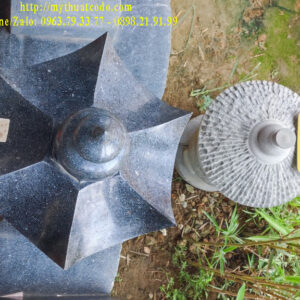 Đèn đá Granite đen Huế đánh bóng - 68cm x 35cm
