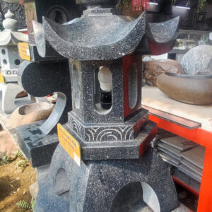 Đèn đá Granite đen Huế đánh bóng - 68cm x 35cm