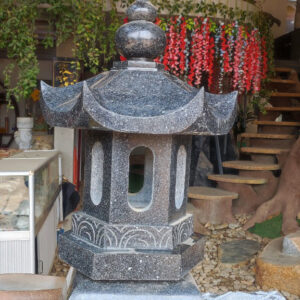 Đèn đá Granite đen Huế đánh bóng - 68cm x 35cm