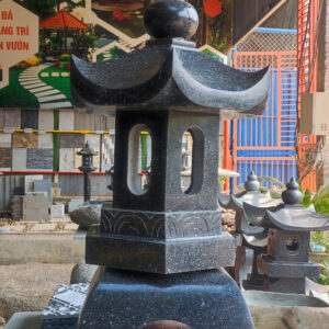 Đèn đá Granite đen Huế đánh bóng - 68cm x 35cm