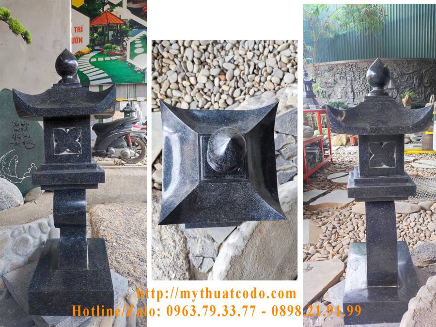 Đèn đá Granite đen Huế đánh bóng - 86cm x 39cm