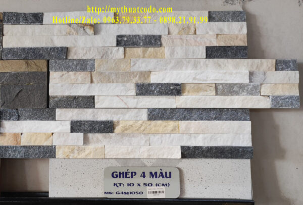 Đá ghép 4 màu (đá que ghép 4 màu) 10x50cm