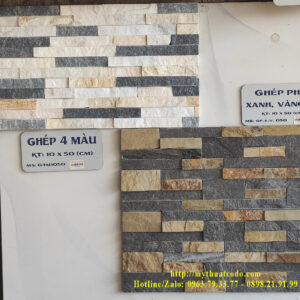 Đá ghép 4 màu (đá que ghép 4 màu) 10x50cm