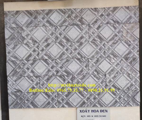 Đá xoáy hoa đen 10cm x 20cm