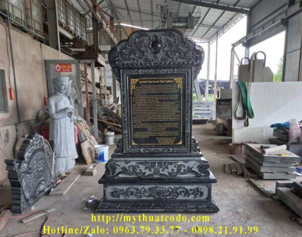 Bia đá granite Sự-tích Chùa Sư-nữ Tịnh-Nghiêm - Huế