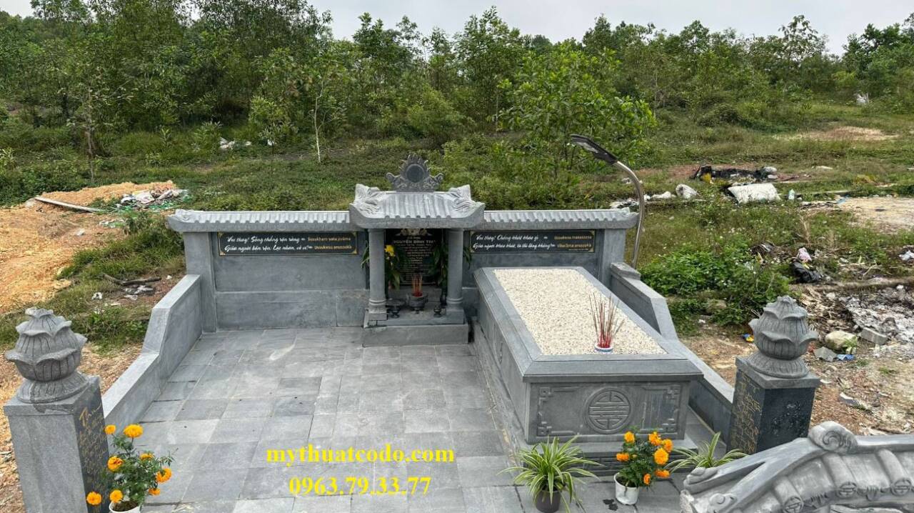 Mẫu khu lăng mộ đá đẹp với thiết kế trang nghiêm, bền vững